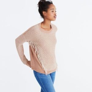 Madewell Women’s Reverse Diamond Fringe Sweater: S